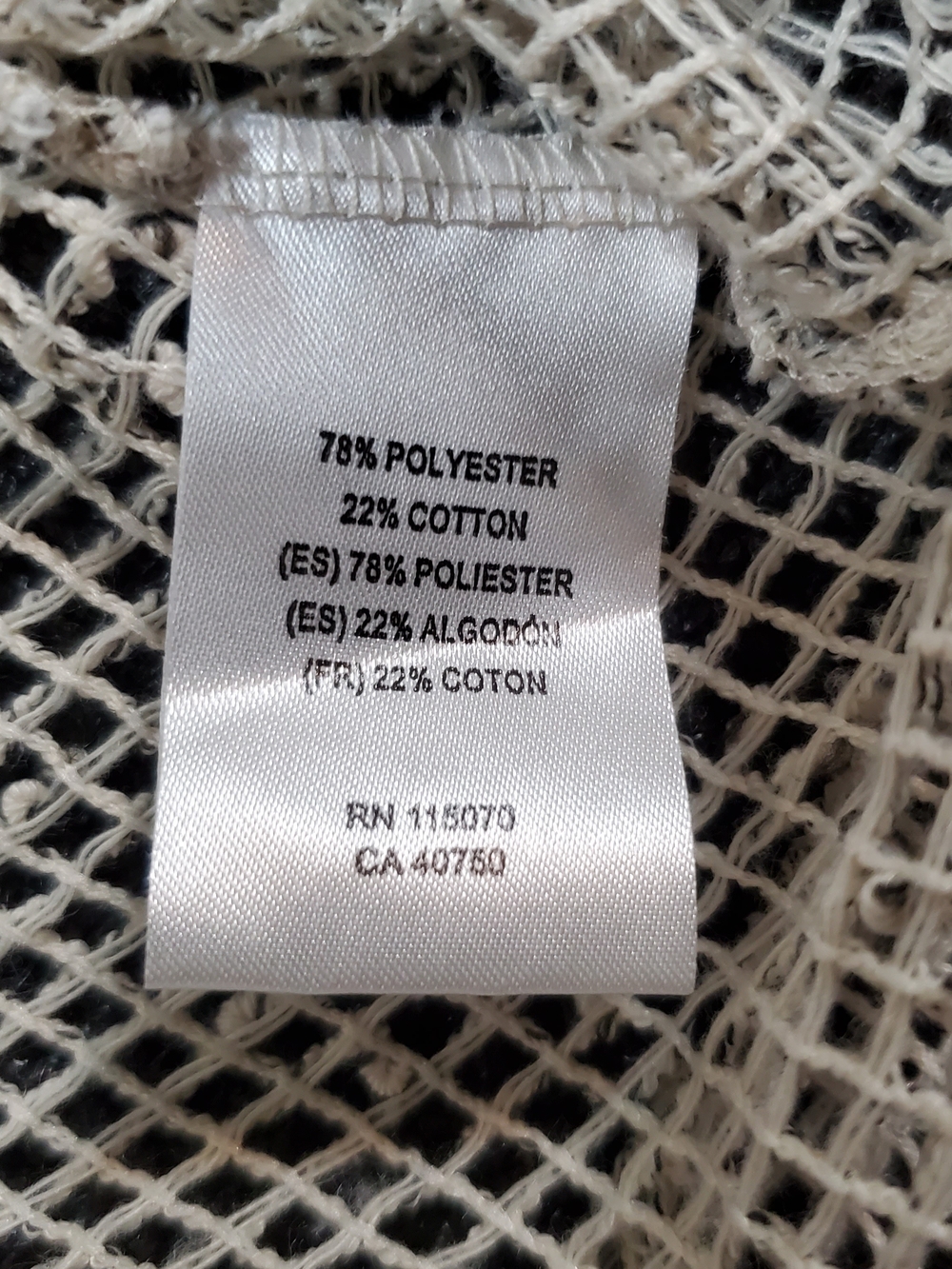 Nina Leonard Open Weave Knit Top in Cream and Black Size Large - Picture 9 of 9